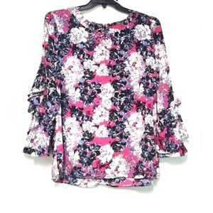 Kate & Mallory women's blouse purple, white and black Size: XL.    D-0558
